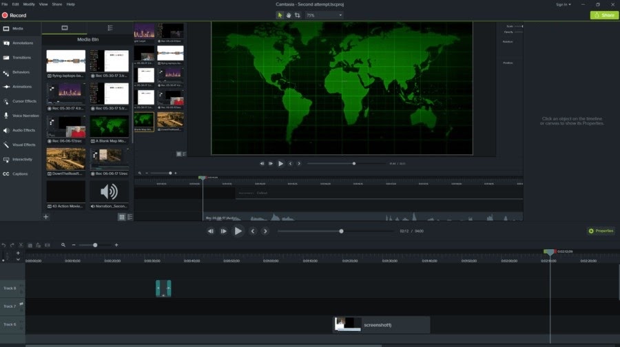 Camtasia editing interface