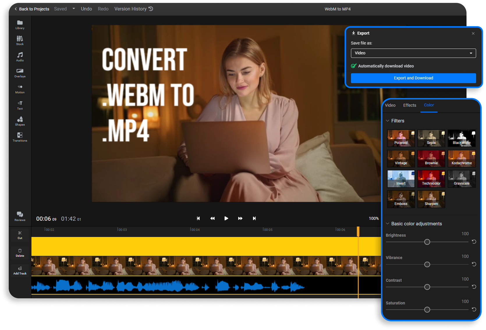 Convert WebM to MP4