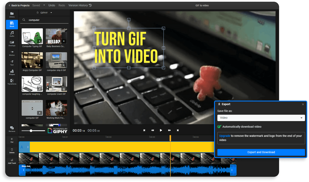 Logra convertir GIF a video online