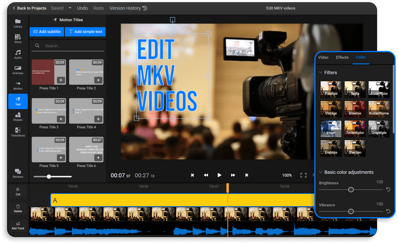 Herramienta para editar video MKV