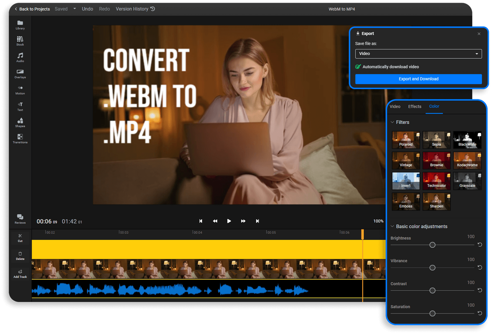 Converter WebM para MP4