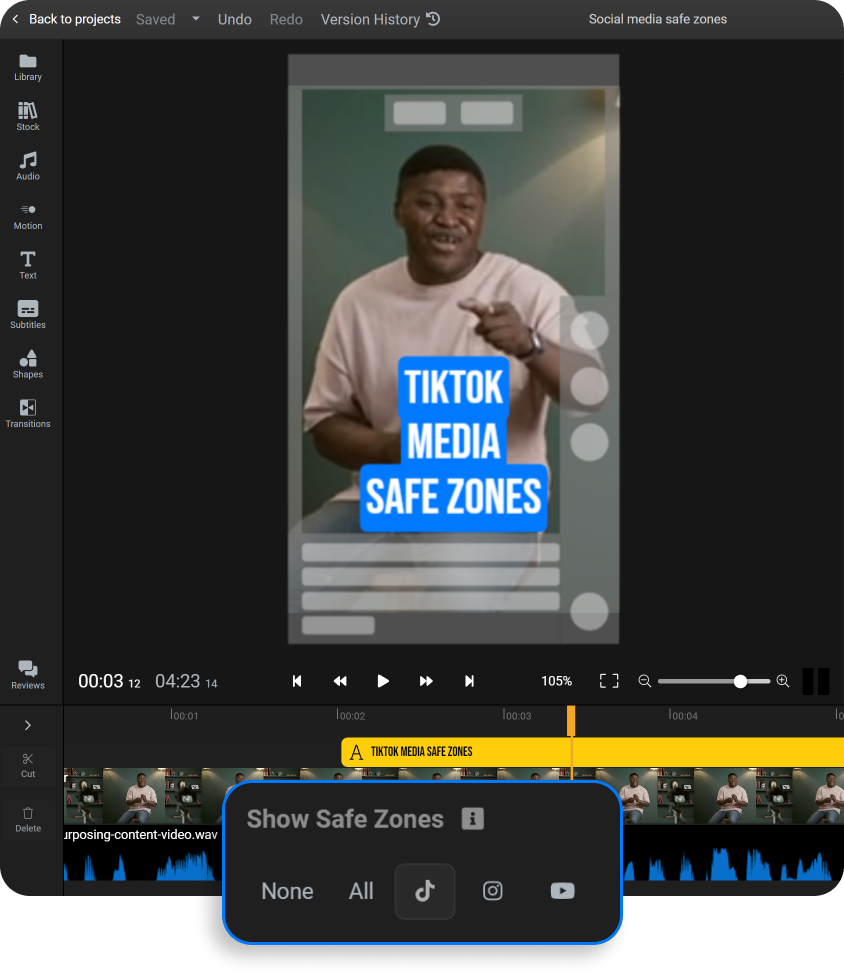 TikTok Safe zone overlay