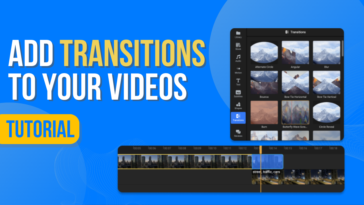 How to add transition to video online