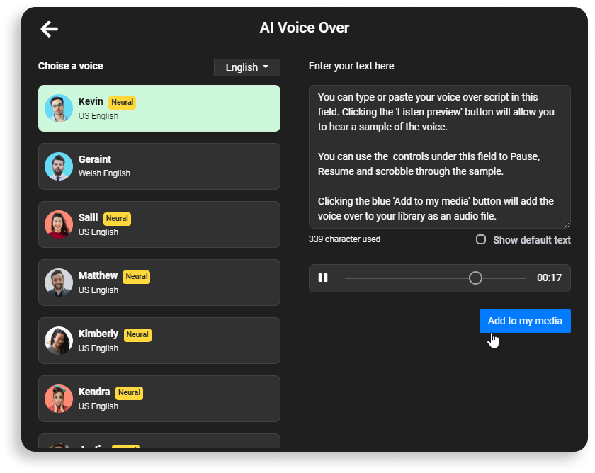 Flixier’s Male Voice Generator