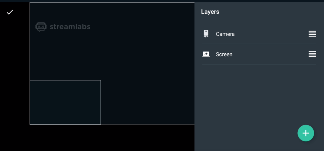 Layer management in the Streamlabs app