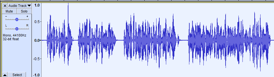 A screenshot of the soundwave after normalization.