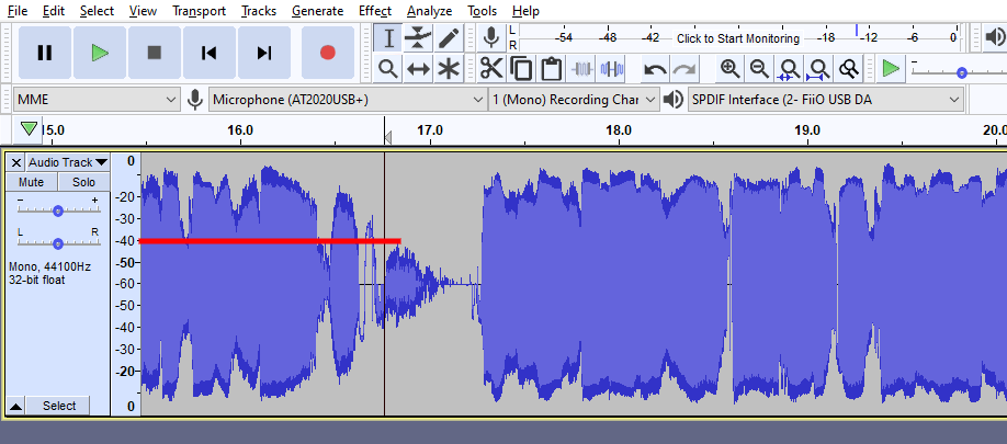 A graphical representation meant to help  you understand how to visually identify what Threshold to set for your Noise Gate.