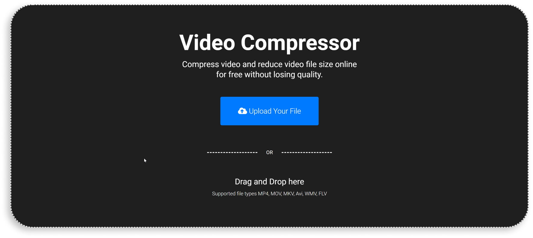 A screenshot of the Flixier video compression interface.